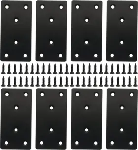 Ykyppb08-b80 Jubeiju 8 Pcs Black Flat Mending Plate Stainless Steel Bracket 3.14 X 1.57