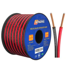 Wire-241121 Kengiyel Speaker Wire 14 Gauge 100ft 2 Conductors Red Black 14awg/100ft Red-black