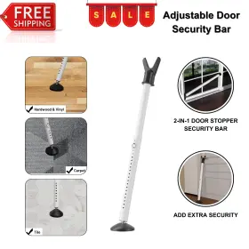 148312 Keplrend Adjustable Door Security Bar Heavy Duty Jammer For Sliding Patio Front Doors