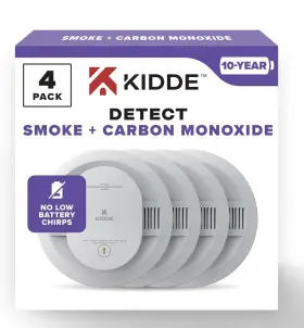 21032840 Kidde 4-pack 10-year Battery Smoke And Carbon Monoxide Detector With Led