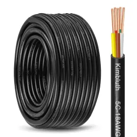 Kimbluth 635403223888 18/5 Solid Sprinkler Wire 100ft 18 Gauge 5 Black