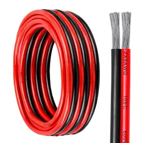 Kimbluth 635405111695 8 Gauge Wire 2 Conductor Tinned Copper Cable Flexible 10ft Red