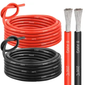 Kimbluth 706531489443 8 Gauge Ofc Copper Wire 20 Feet Awg Pure Battery Cable 20ft Black