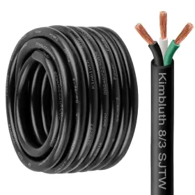 K830sjtw Kimbluth 8 Gauge 3 Conductor Wire Sjtw Outdoor Extension Power 30ft Black