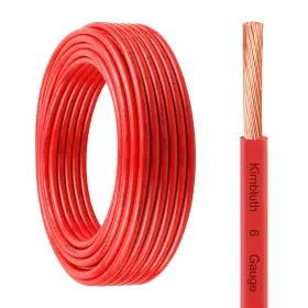 M-red-thhn-6 Kimbluth Thhn Wire 6 Gauge 25 Ft Stranded Copper Awg 25ft Red