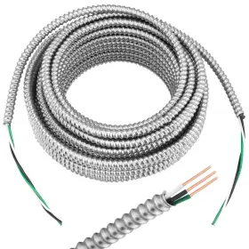 Kingdder Kingdder-installation-56 100 Ft 14/2 Metal Cable With Ground 14 Gauge Silver