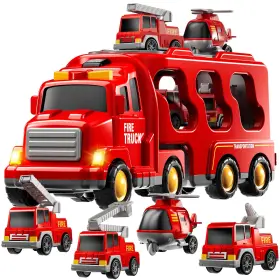 K600-28 Kizonly Fire Truck Toys For Toddler 1-3 3-5 12.9 X 3.9 5.3 Inches Red