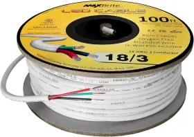 4330098826 Kofot 100ft.18awg Low Voltage Led Cable 3 Conductor White Sleeve In-wall #2