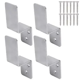 Kswlor 742112110504 2x4 Door Barricade Brackets 4pcs Heavy Duty Stainless Steel Drop Open Bar Sec