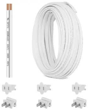 Jltc-spt1-100ft-w-3p Ktoyeang 18 Gauge Spt-1 Wire 100ft Ul Listed Awg 2 Conductor Zip Cord Hookup