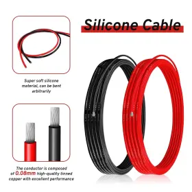 00008 Kunauhz 10 Awg Gauge Silicone Wire Electrical Cable 10ft Red &10ft Black #2