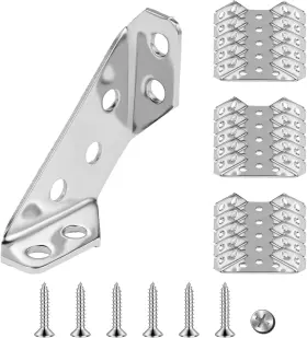 Jc001 Ladinka 16pcs Universal Stainless Steel Corner Bracket Premium Angle Silver