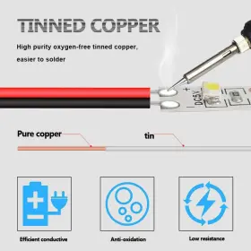 Mhh077 Leadtops 65.5ft Extension Cable Wire Cord 20m 22awg 2 Conductors Red Black #2