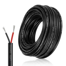 Ledlightsworld 744702375638 22 Gauge 2 Conductor Electrical Wire 82ft 22awg Guage Black Yellow