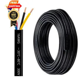 Lesnlok 764126990187 16 Gauge 5 Conductor Electrical Wire Awg Oxygen-free 26ft Black