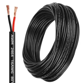 Lesnlok 768399533546 16 Gauge Electrical Wire 2 Conductor Awg 50ft Black