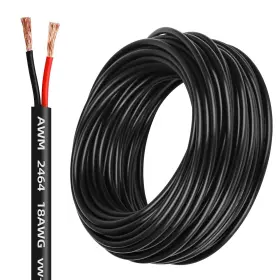 Lesnlok 768399533638 18 Gauge Electrical Wire 2 Conductor Awg 50ft Black