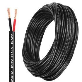 Lesnlok 768399741941 20 Gauge Electrical Wire 2 Conductor Awg 100ft Black