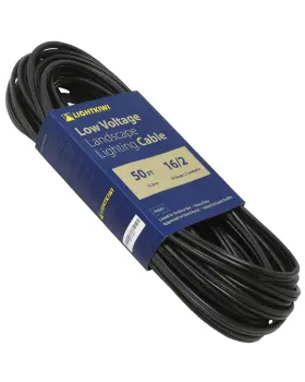 F9563 Lightkiwi 16/2 Low Voltage Landscape Wire 50 Ft Copper Direct Feet Black