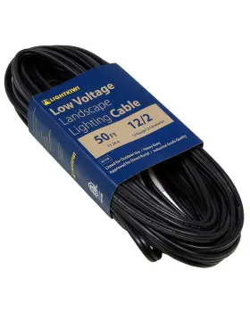 N2126 Lightkiwi 12/2 Low Voltage Landscape Lighting Wire - 50 Feet Black