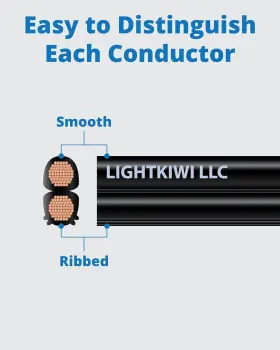 S5650 Lightkiwi 14/2 Low Voltage Landscape Lighting Wire - 100 Feet Black #3