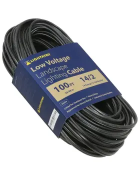 S5650 Lightkiwi 14/2 Low Voltage Landscape Lighting Wire - 100 Feet Black