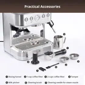 Ez01-1 Litake Bean Grinding Italian Coffee Machine Espresso With Grinder And Milk #3
