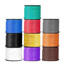 Lone Star Cords 840013433873 14 Gauge Red Orange Yellow Green Blue Purple Brown Black Gray White