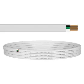Lucky Tl 14/2nm-b 14/2 Nm-b Wire With Ground 25ft 14 Awg 2 Conductor White