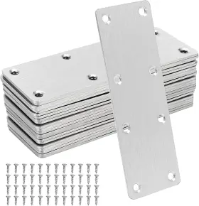 Hardware-braces-2in Mahiong 20 Pack 5-1/2 X 2 Inch Flat Mending Plates Pcs In Silver