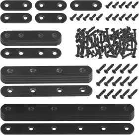 M-153 Mardatt 20 Sets 4 Sizes Black Straight Brackets Mending Plates Kit
