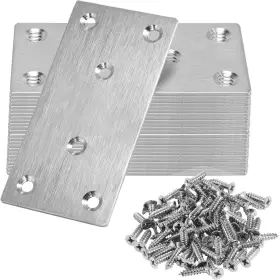 Miny202210260124mb Masendelk 4 X 2 Inch Flat Straight Brace Bracket Silver 100 50 2mm
