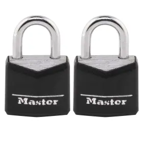 121t Master Lock Padlock Covered Aluminum 3/4 Inch W Black 1-pack 2-cou