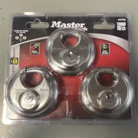 Master Lock 40tri Shrouded Stainless Steel Disk Padlock 3 Pack