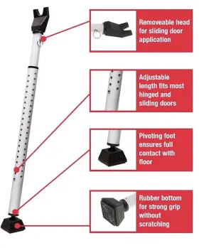 Master Lock 711181641981 Door Stopper Folding Security Bars Adjustable Hinged #3