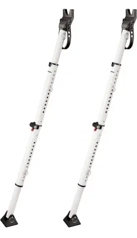 P66093  Master Lock Compact Door Stopper Folding Security Bar Adjustable White 2 Pack