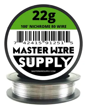 Master Wire Supply 742415912515 Nichrome 80-100ft - 22 Gauge 100ft 0.65mm 0.025in Made In Silver