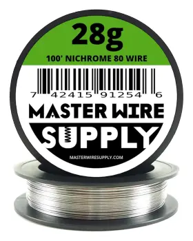 Master Wire Supply 742415912546 Nichrome 80-100ft - 28 Gauge 100ft 0.32mm 0.013in Made In Silver