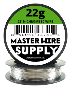 Mws-nc80-22-0025-r Master Wire Supply Nichrome 80-25ft - 22 Gauge 25ft 0.65mm 0.025in Silver