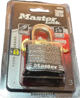 380d Masterlock 071649002533 Master Lock 1 9/16 Inch Padlock #380d With Weather Resistant Rustoleum