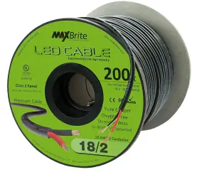 182c-200fsb Maxbrite 200 Ft. 18awg Low Voltage Led Cable Spool Black Sleeve #2