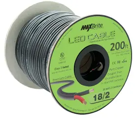 182c-200fsb Maxbrite 200 Ft. 18awg Low Voltage Led Cable Spool Black Sleeve #3