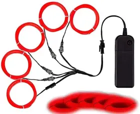 Maxlax 766357770415 El Wire Red Neon Light 5 In 2 Meter 2m