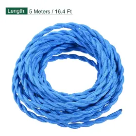 Mea210901ee0163 Meccanixity Twisted Cloth Covered Wire 2 Core 18awg 5 Meter/16.4 Light Blue #2