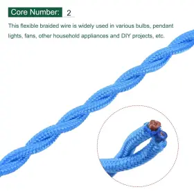 Mea210901ee0163 Meccanixity Twisted Cloth Covered Wire 2 Core 18awg 5 Meter/16.4 Light Blue #3