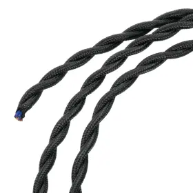 Mea210901ee0168 Meccanixity Twisted Cloth Covered Wire 2 Core 18awg 3 Meter/9.8 Feet Black