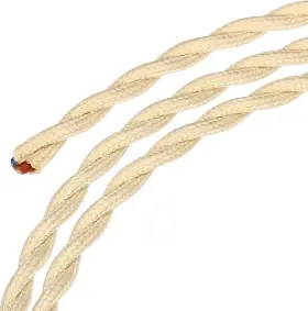 Mea220610ee0388 Meccanixity Twisted Cloth Covered Wire 2 Core 18awg 5m/16.4ft 5m Beige
