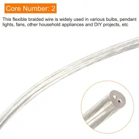 Mea220610ee0397 Meccanixity Pvc Covered Wire 2 Core Sheath Power Cord 18awg 5m Clear #3
