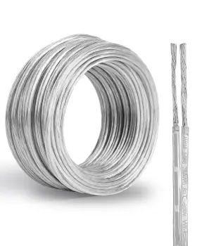 28-30ft-tmx-mhj-ca Meihuiji 28 Gauge Pvc Covered Wire 30ft Ul 2468 Awg 2 Conductor Silver