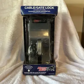 L500b Mighty Mule New Automatic Cable Gate Lock With Remote Opener And Keys Gray